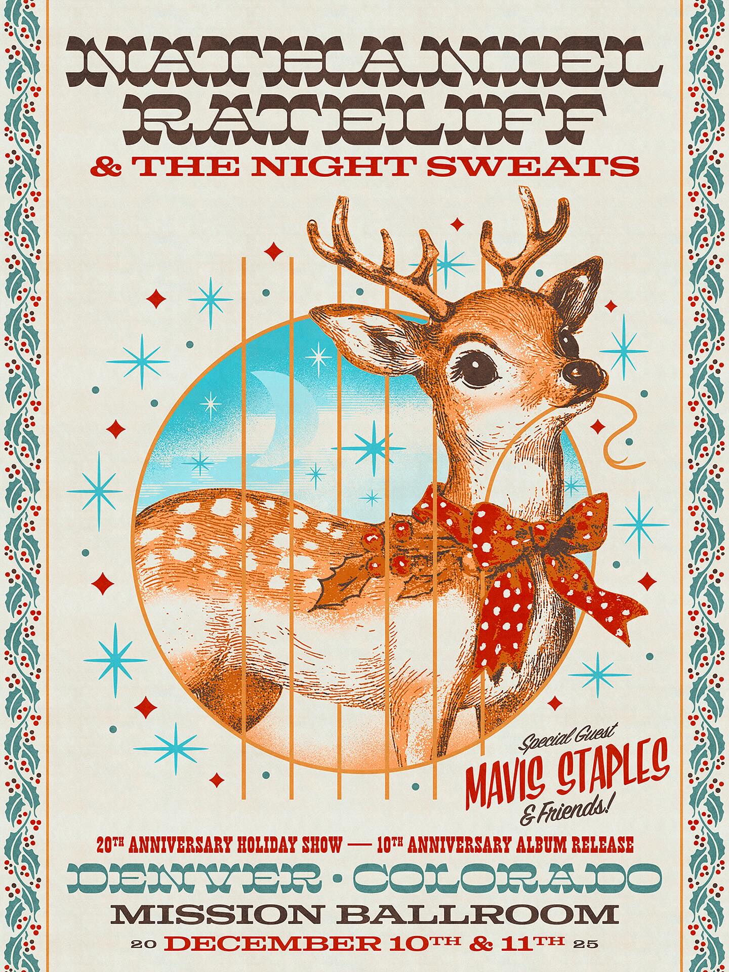Nathaniel Rateliff & The Night Sweats Outlaw Music Festival Tour Poster 2025